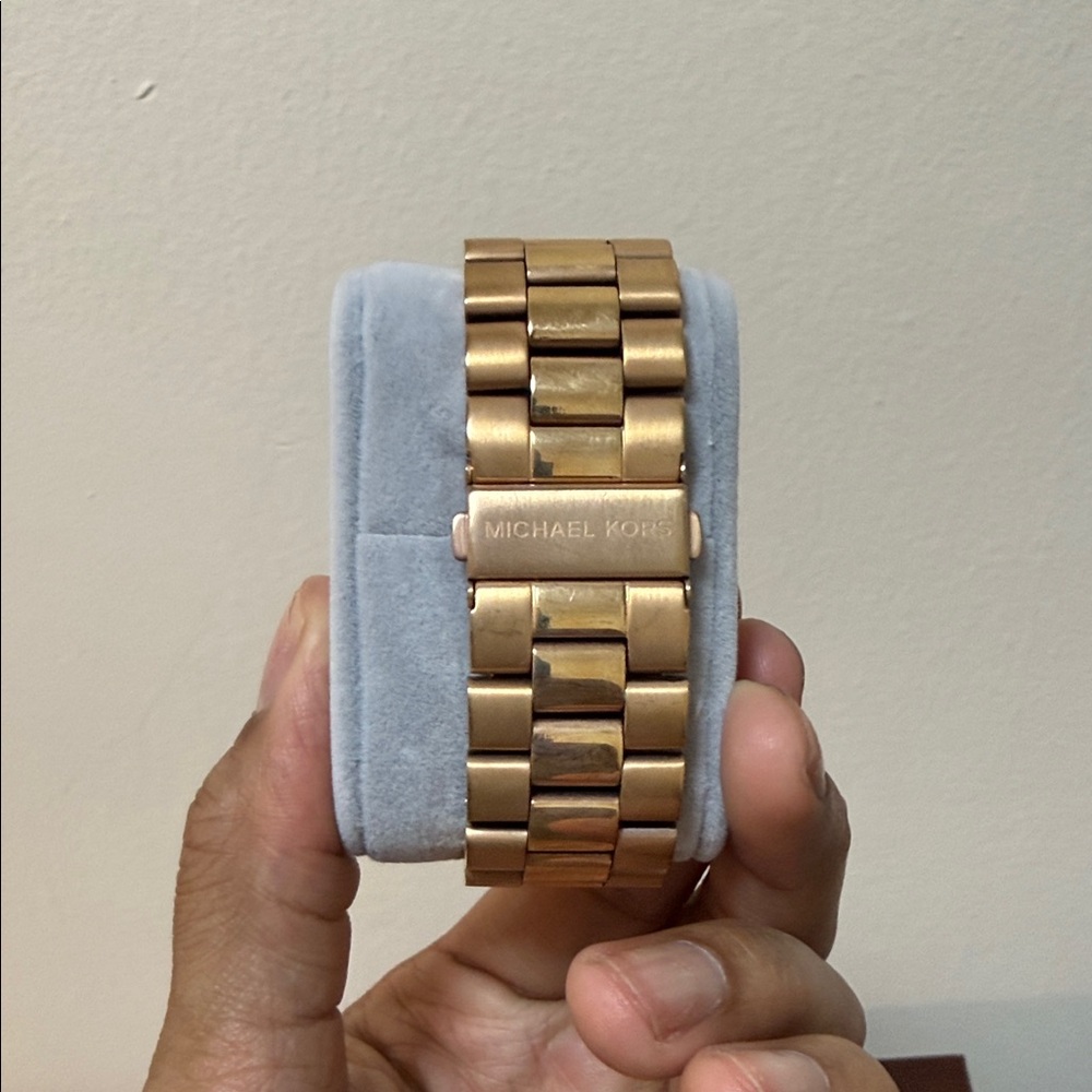 Michael Kors Rose Gold Bracelet Watch with Blue Dial - Picture 2 of 3
